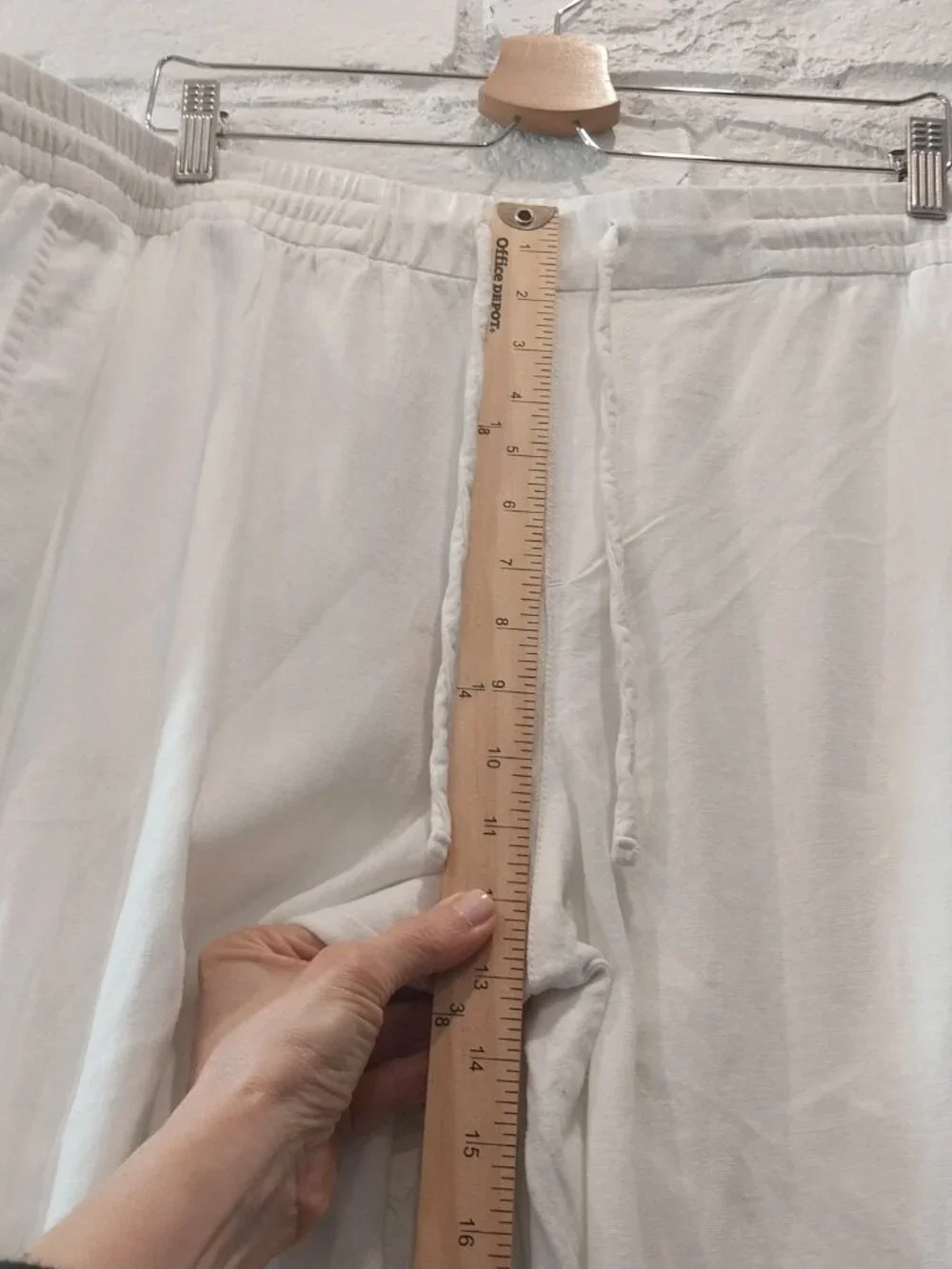 Old Navy White Linen Blend Pants Mens XXL 46X27 Drawstring Elastic Waist Pockets